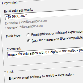 Building a special email address filter expression